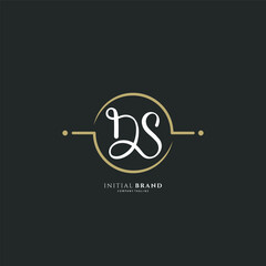 Handwritten DS letter logo. Simple signature vector
