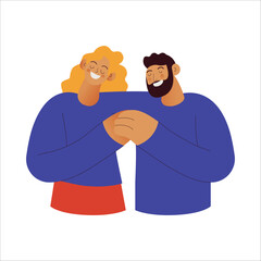 Mutual support concept. Mental health. Modern vector illustration isolated on white background