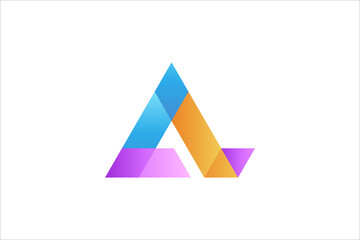 Prism initial letter A logo