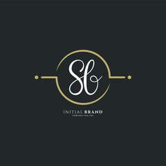 SB handwritten logo template. Initial signature vector