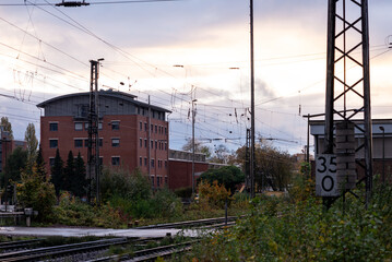 station in the evening