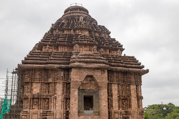 Ancient Indian architecture Konark Sun Temple in Odisha, India. This historic temple was built in 13th century. This temple is an world heritage site.