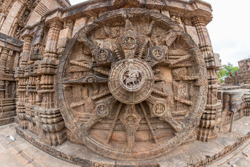 Ancient Indian architecture Konark Sun Temple in Odisha, India. This historic temple was built in 13th century. This temple is an world heritage site.