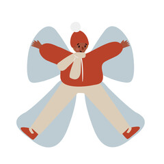 Set of winter season activities illustrations, people skiing, snowboarding, ice skating, sledding, tubing, playing snowballs, building snowman, making snow angel vector clipart, flat style images.