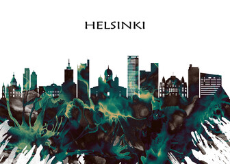 Helsinki Skyline. Cityscape Skyscraper Buildings Landscape City Downtown Abstract Landmarks Travel Business Building View Corporate Background Modern Art Architecture 