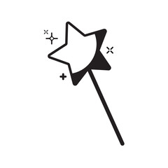 Isolated monochrome wand with a star shape icon Vector