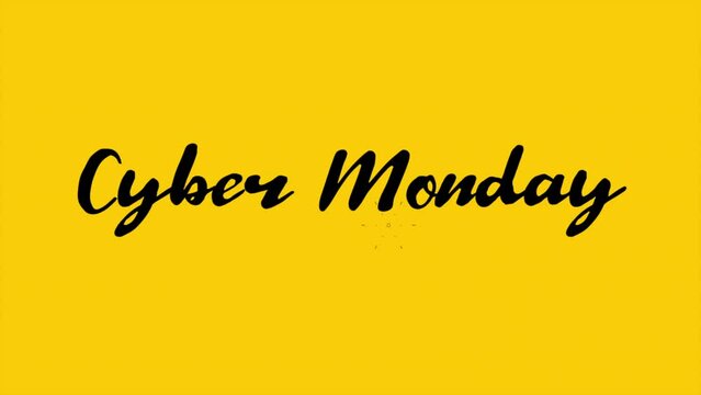 Modern Cyber Monday text on yellow gradient, motion abstract holidays, minimalism and promo style background