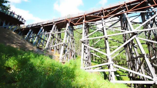 Panoramic view of Kinsol Trestle Bridge, Vancouver Island