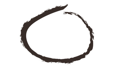 Círculo de trazo negro de carboncillo.
