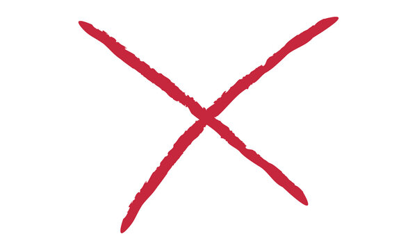 Icono de tachado rojo en fondo transparente.
