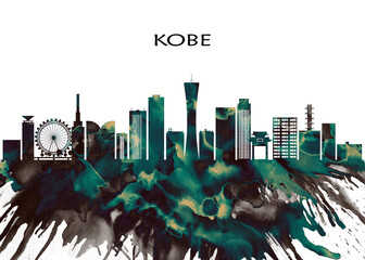 Kobe Skyline. Cityscape Skyscraper Buildings Landscape City Downtown Abstract Landmarks Travel Business Building View Corporate Background Modern Art Architecture 