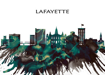 Lafayette Skyline. Cityscape Skyscraper Buildings Landscape City Downtown Abstract Landmarks Travel Business Building View Corporate Background Modern Art Architecture 