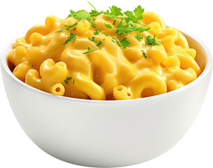 Delicious Tasty Mac and cheese in bowl, macaroni, bowl filled, PNG, Transparent, isolate. - Powered by Adobe