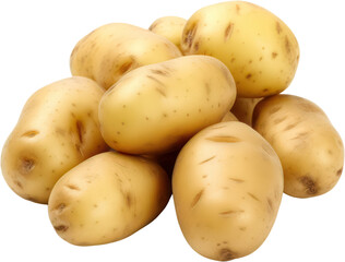 Group Raw Fresh and whole potatoes, organic, PNG, Transparent, isolate.