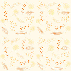 Seamless pattern of set of leaf and foliage vector background for design, decoration, printing 