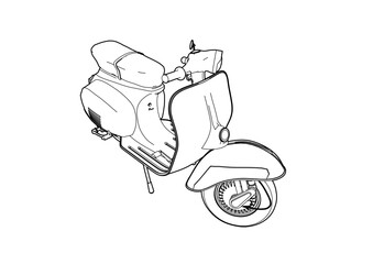 Scooter Motorcycle Vector Silhouette