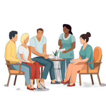 support groups for patients isolated on transparent or white background, png