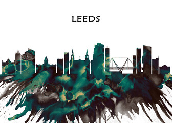 Leeds Skyline. Cityscape Skyscraper Buildings Landscape City Downtown Abstract Landmarks Travel Business Building View Corporate Background Modern Art Architecture 