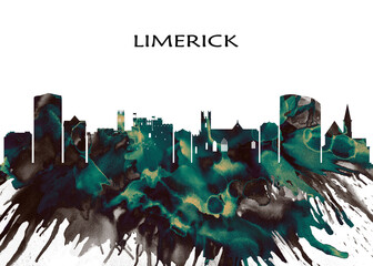 Limerick Skyline. Cityscape Skyscraper Buildings Landscape City Downtown Abstract Landmarks Travel Business Building View Corporate Background Modern Art Architecture 