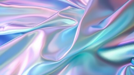 Digital render of a colorful bright holographic fabric background