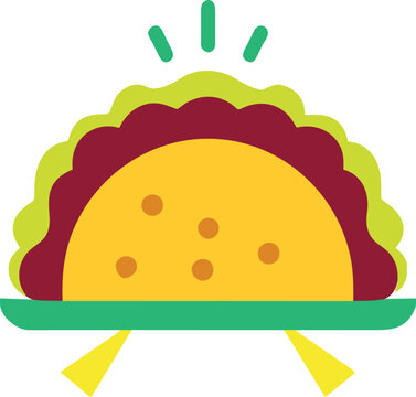 mexican taco, vector image, realistic, white background, centered, icon