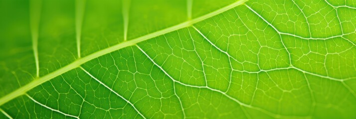 Obraz premium Vibrant macro shot of green leaf veins and textures, intricate patterns of nature design