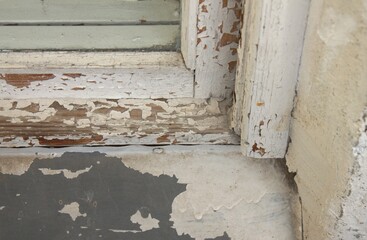 old window with cracks