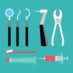 Dental doctor tools vector. Dentist doctor tools vector. Tooth tools, Teeth tools.