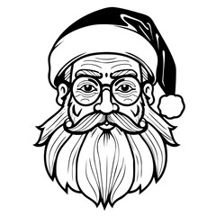 sketch portrait Santa Claus. Merry Christmas ho ho ho hand drawn