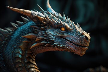 Enchanted Mystical Dragon Closeup