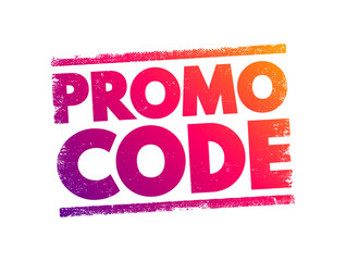 Promo Code text stamp, concept background