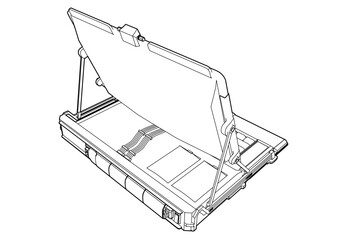 Cyberpunk Laptop Computer Silhoutte Illustration