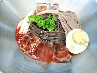 Spicy Buckwheat Noodles Korean food