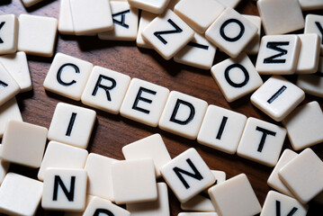 Credit Score Concept made with Tiles