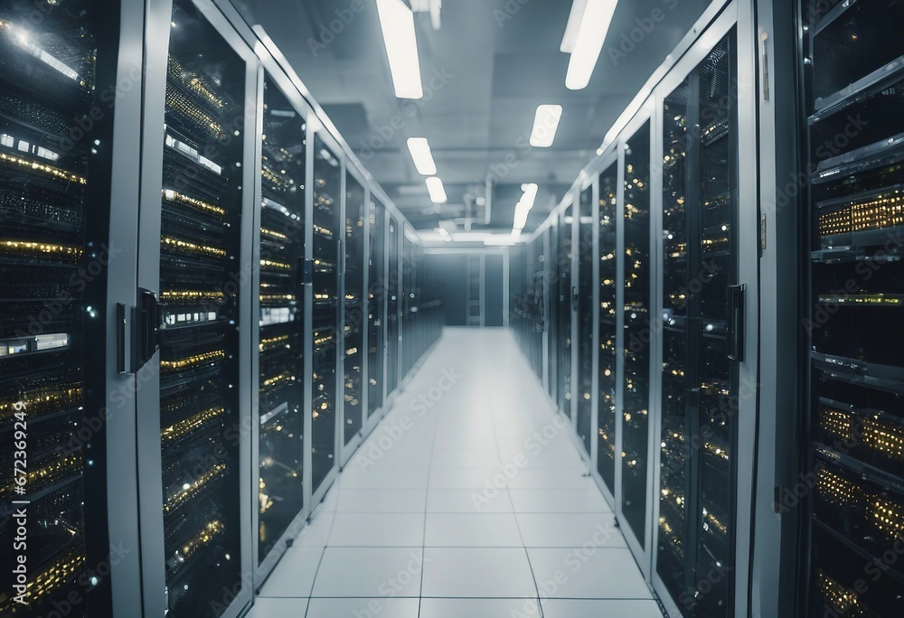 Poster computer networking server room warehouse