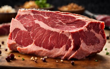 A Juicy Steak on a Rustic Wooden Cutting Board