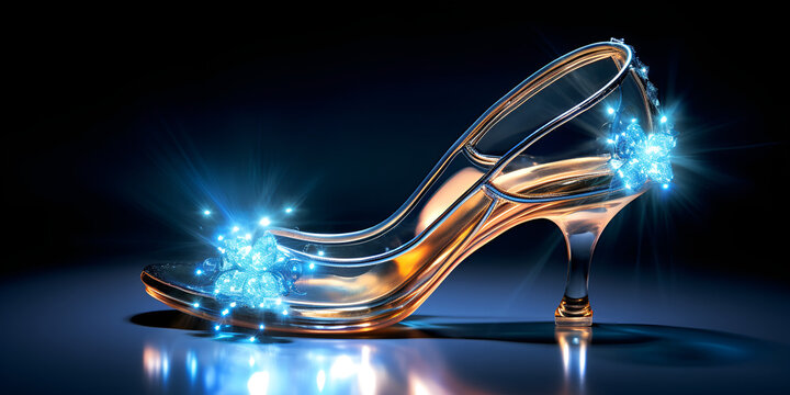 Cinderella's Glass Shoe Vector Design background i generated