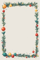 decorated christmas greeting card frame