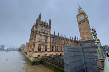 Palace of Westminster and Big Ben tower in London, England