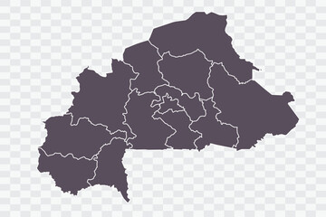Burkina Faso Map Graphite Color on White Background quality files Png