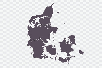 Denmark Map Graphite Color on White Background quality files Png