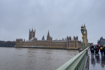Palace of Westminster and Big Ben tower in London, England