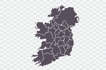 Ireland Map Graphite Color on White Background quality files Png