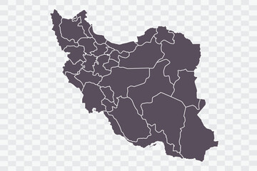 Iran Map Graphite Color on White Background quality files Png