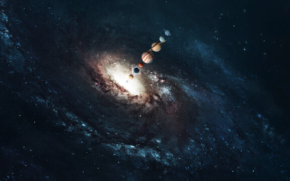 3D illustration of giant black hole or galaxy in deep space. Elements of image provided by Nasa