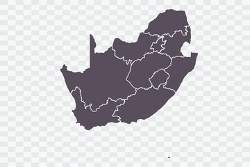 South Africa Map. Graphite Color on White Background quality files Png