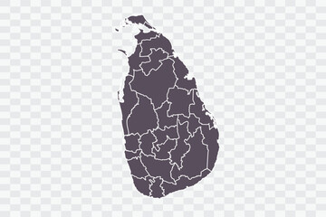 Sri Lanka Map Graphite Color on White Background quality files Png
