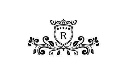 Luxury Elegant Leaf Card Logo R