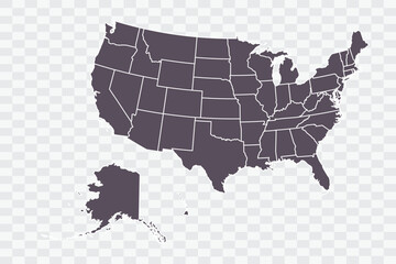 USA Map Graphite Color on White Background quality files Png