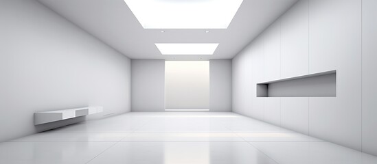 Empty interior design room with Shiny floor. AI generated image